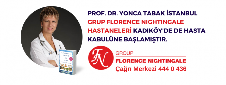 Prof. Dr. Yonca Tabak Kadıköy Florence Nightingale Hastanesi'nde çocuk alerji hasta kabulüne başlamıştır.